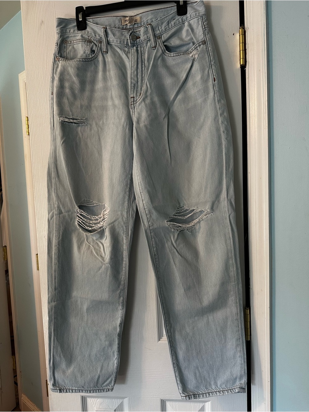 Madewell Light Blue Distressed Boyfriend Jeans